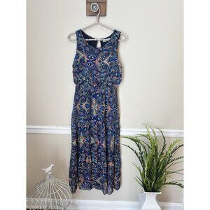 Laura Guidotti Womens Size Small Blue Sleeveless Maxi Dress Silk Blend
